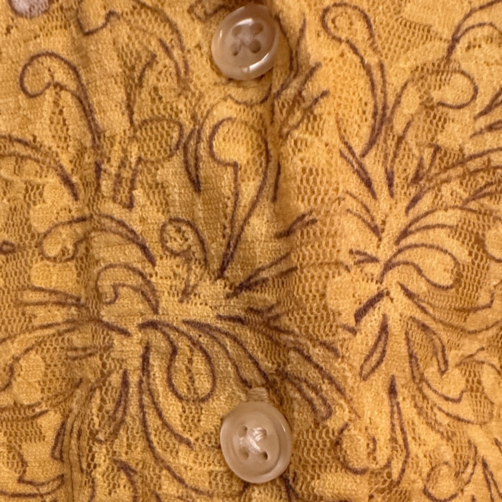 INC International Concepts Yellow Sleeveless Floral Lace Overlay Women Top - Picture 12 of 15